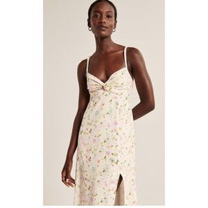 Abercrombie & Fitch Women's Floral Twist Front Strappy Dress MIDI Size Small S